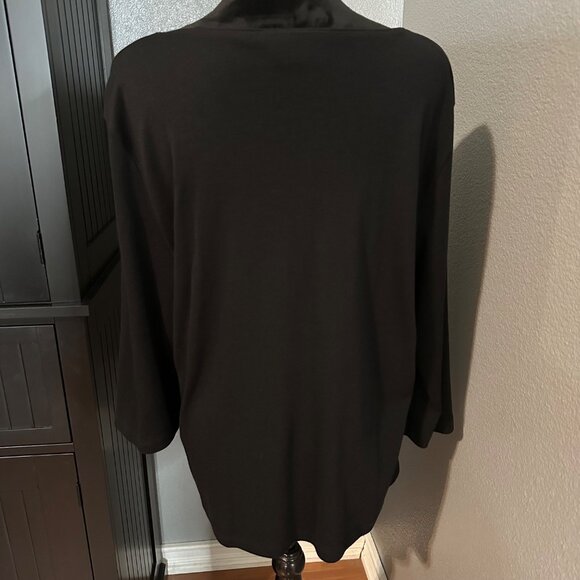 Karen Scott Womens Top XXL Black Holiday 3/4 Sleeve Embellished Dog Cat Retro - Picture 8 of 9
